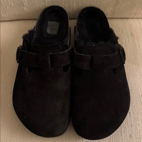 Birkenstock Boston Genuine Shearling Lined Clog -Black Size 41.  Almost new - Picture 6 of 8